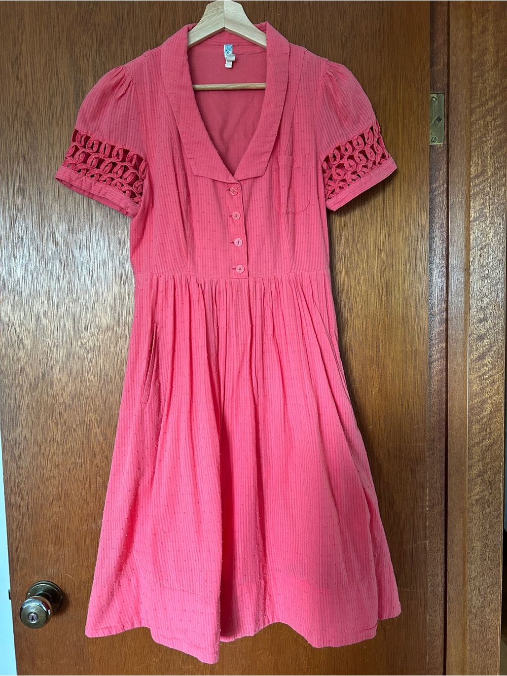 Anthropologie Maeve pink midi shirt dress